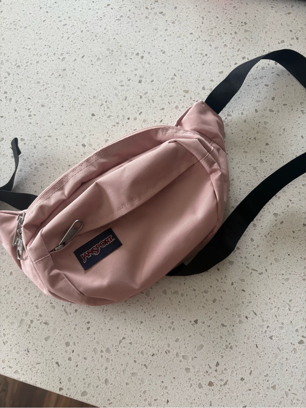 Jansport Dusty Pink Waist Pack with Black Strap